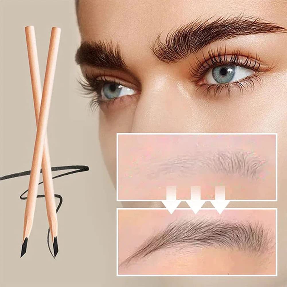 Олівець для брів Waterproof Wooden Professional Eyebrow Makeup Pen Coffee Colour, фото №6