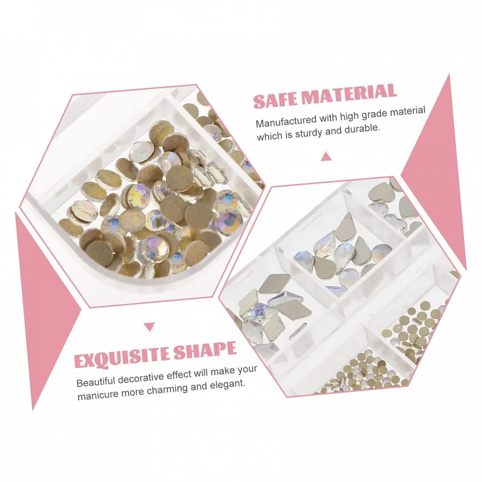 Прикраса для нігтів Плоска основа Подрібнений діамант для творчого дизайну нігтів, фото №2