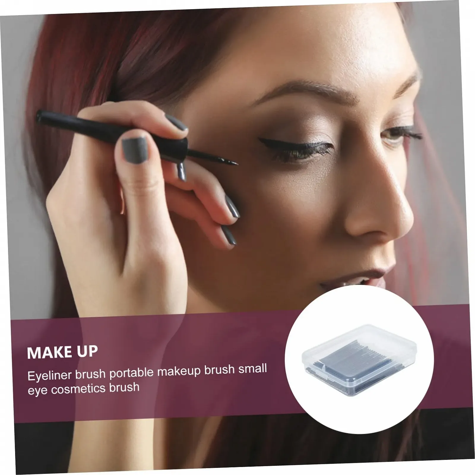 Пензлі Mikinona для підводки очей, 50 штук, косметичний, фото №2