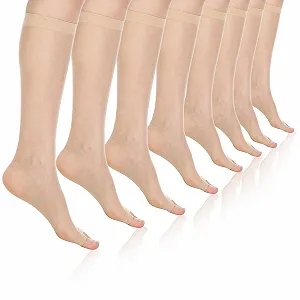 Носки до колена без пальцев Elasticity, 8 пар, для вечеринок, особых случаев или повседневного использования (One Size) - Фото 1