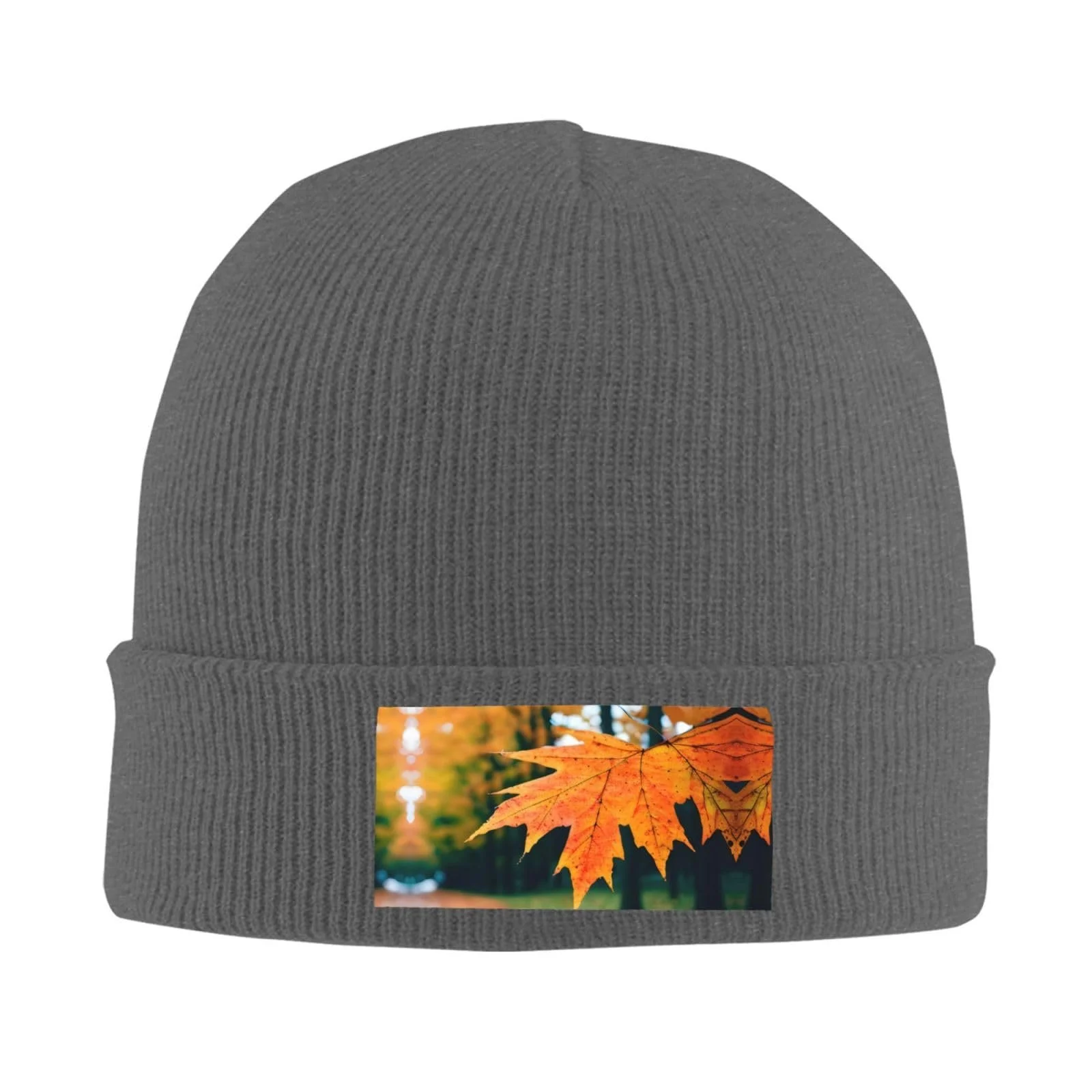 Вязаная шапка OUSXC с осенним узором, фото №2