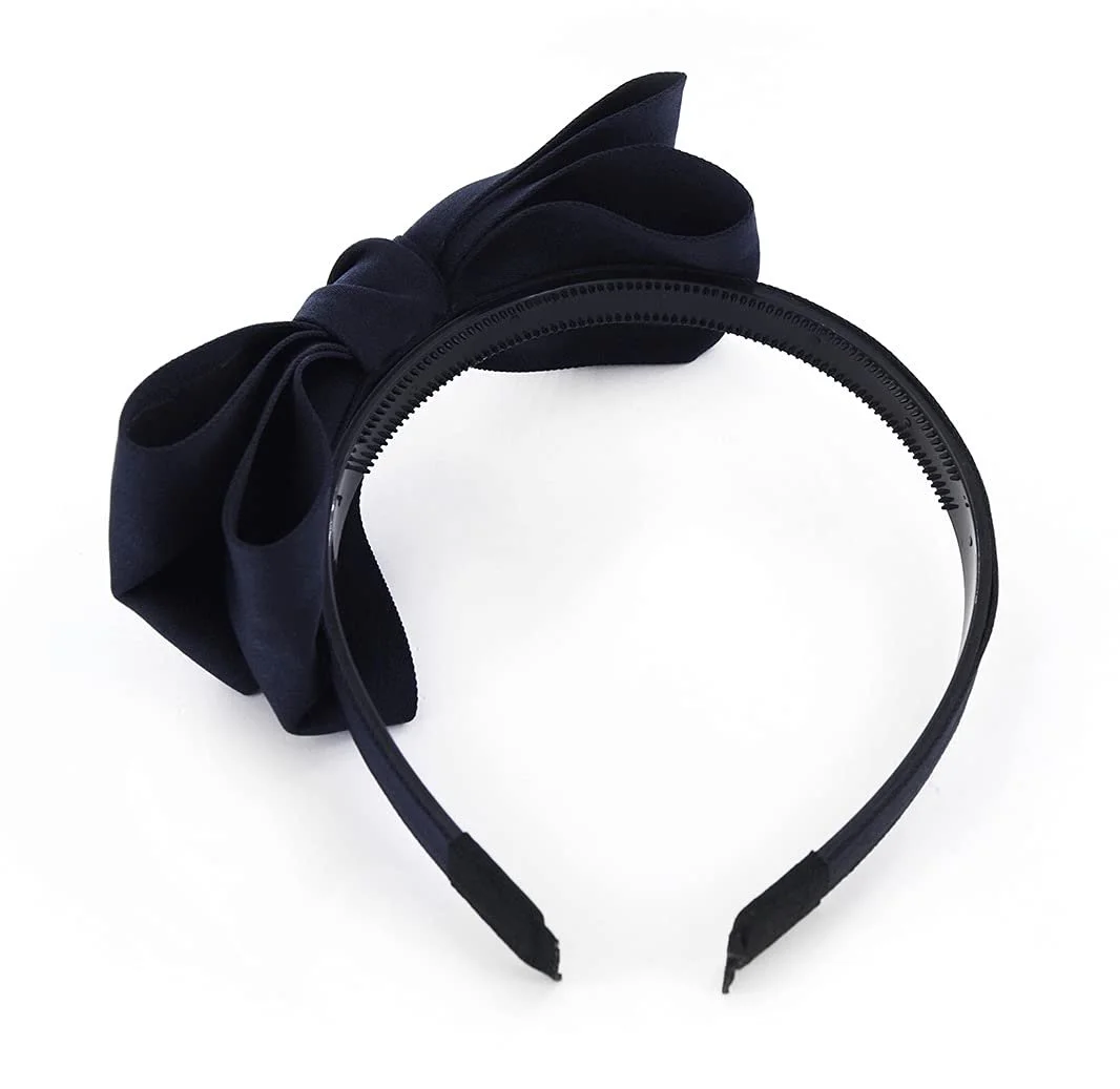 Обруч Axy HRS3 з великим бантом 14 см x 7 см Чорний Синій, фото №3