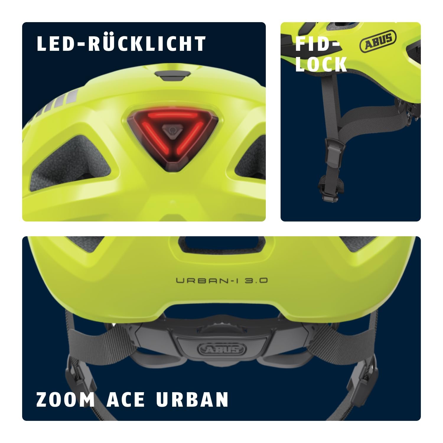 Шолом ABUS Urban-I 3.0 Signal Yellow, розмір L, 56-61 см, фото №4