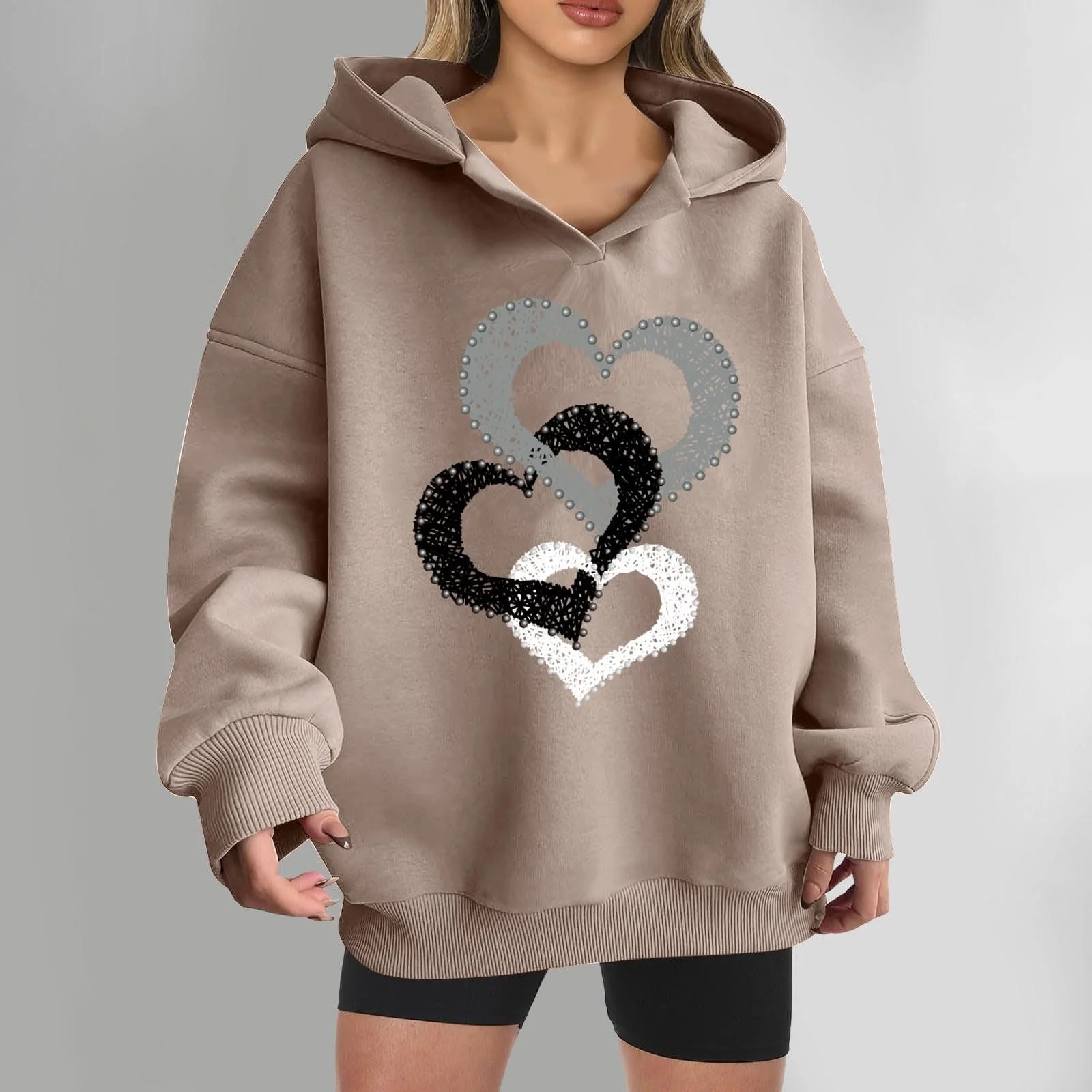 Рождественский джемпер tsaChick Женский модный повседневный свитшот с принтом Love Свободный свитшот с длинными рукавами Флисовая куртка Толстовка Одеяло Флисовый жилет Женский флисовый пуловер Спортивная куртка, фото №2 Рождественский джемпер tsaChick Женский модный повседневный свитшот с принтом Love Свободный свитшот с длинными рукавами Флисовая куртка Толстовка Одеяло Флисовый жилет Женский флисовый пуловер Спортивная куртка, фото №2