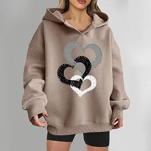 Рождественский джемпер tsaChick Женский модный повседневный свитшот с принтом Love Свободный свитшот с длинными рукавами Флисовая куртка Толстовка Одеяло Флисовый жилет Женский флисовый пуловер Спортивная куртка synthetic.ua - Фото 1