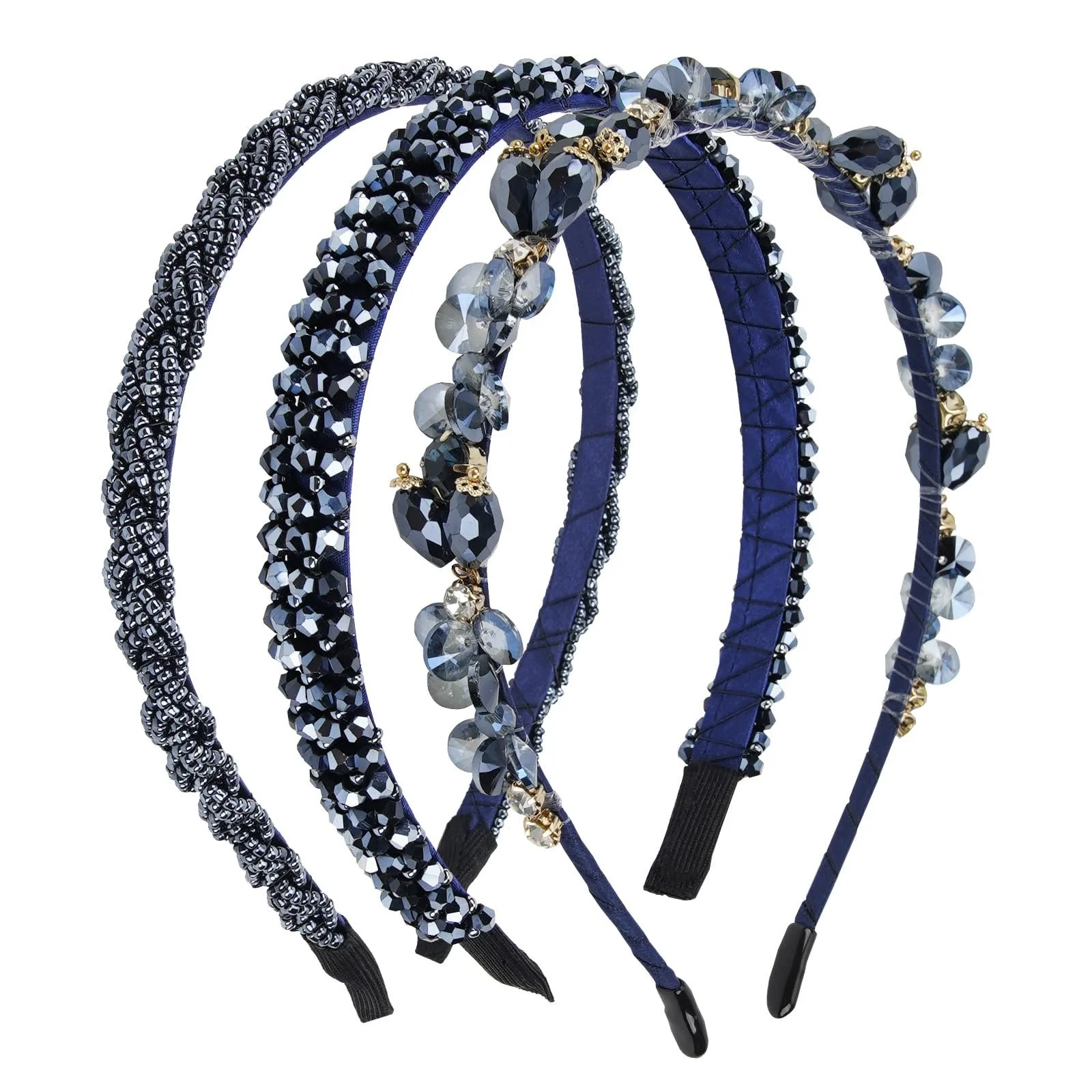 Обруч Набір з 3-х обручів з кришталевими стразами, фото №1