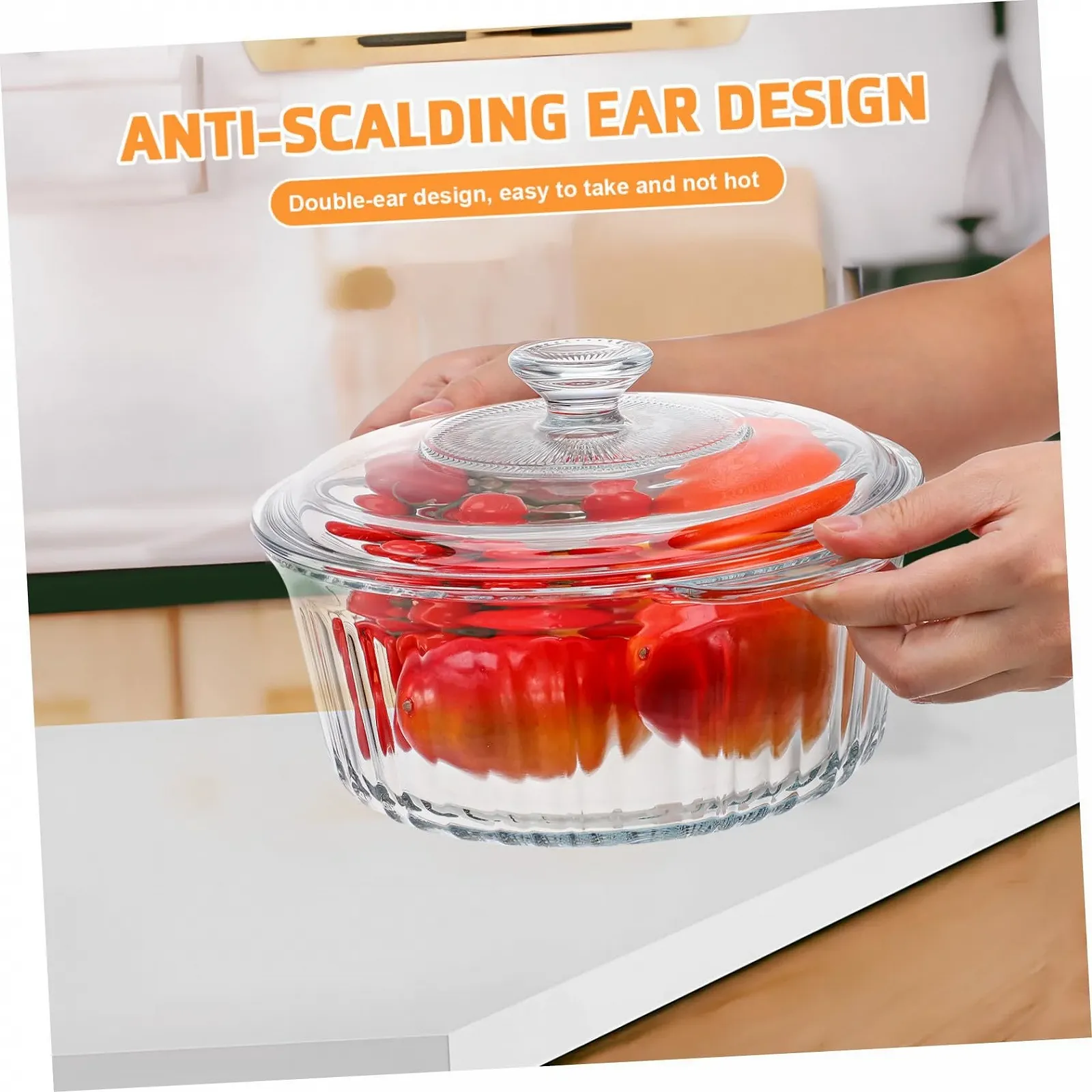 Форма для запікання VALICLUD кругла з боросилікатного скла з прозорою кришкою, фото №6 Форма для запікання VALICLUD кругла з боросилікатного скла з прозорою кришкою, фото №6