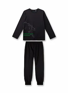 Піжама Sanetta для хлопчиків, довга, темно-синя - Фото 1