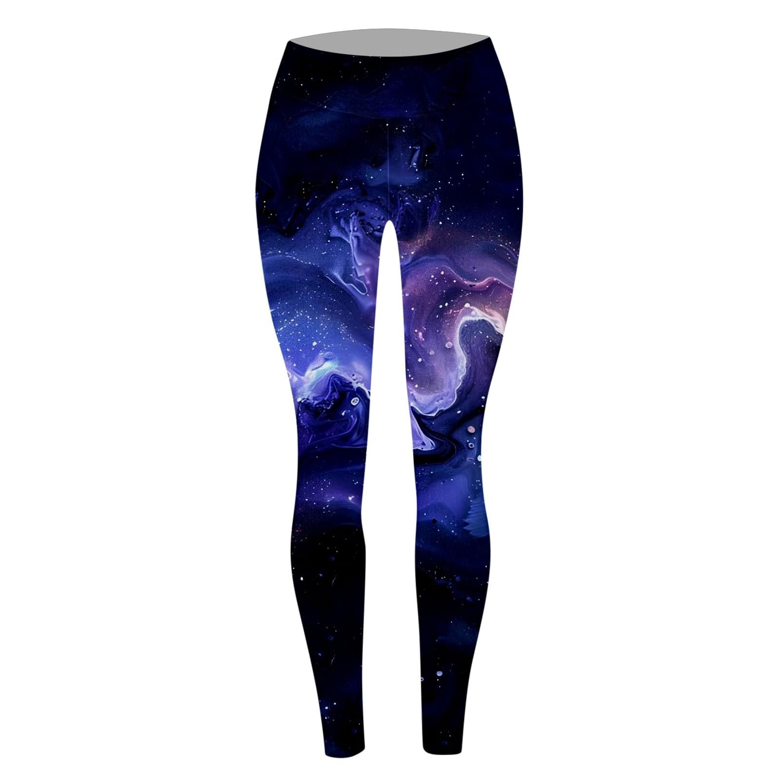 Леггинсы Vhersily Galaxy Костюм яркие блестящие Космос с высокой талией, фото №4