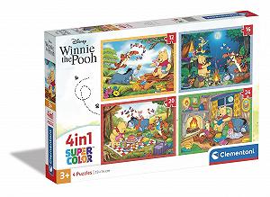 Пазл Clementoni Supercolour 4 in 1 21514 Disney Winnie The Pooh 12, 16, 20, 24 деталі - Фото 1