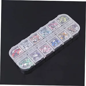 Стразы для ногтей Healvian, 2 шт., разных цветов, блестящие, плоские, с коробкой для хранения, для творческого маникюра и дизайна ногтей synthetic.ua - Фото 1