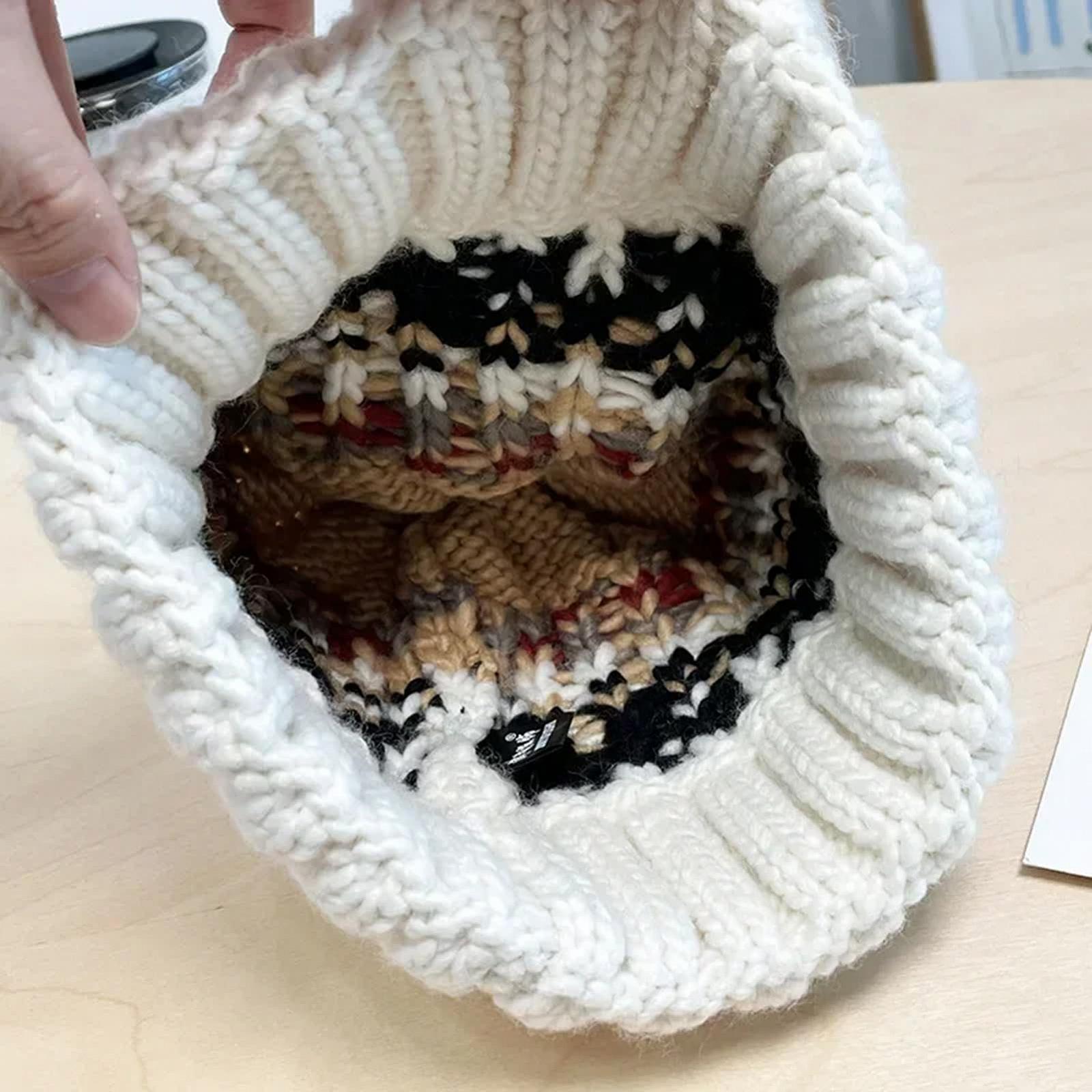 Вязаная шапка с помпоном Povanjer, разноцветная с помпоном, фото №7 Вязаная шапка с помпоном Povanjer, разноцветная с помпоном, фото №7