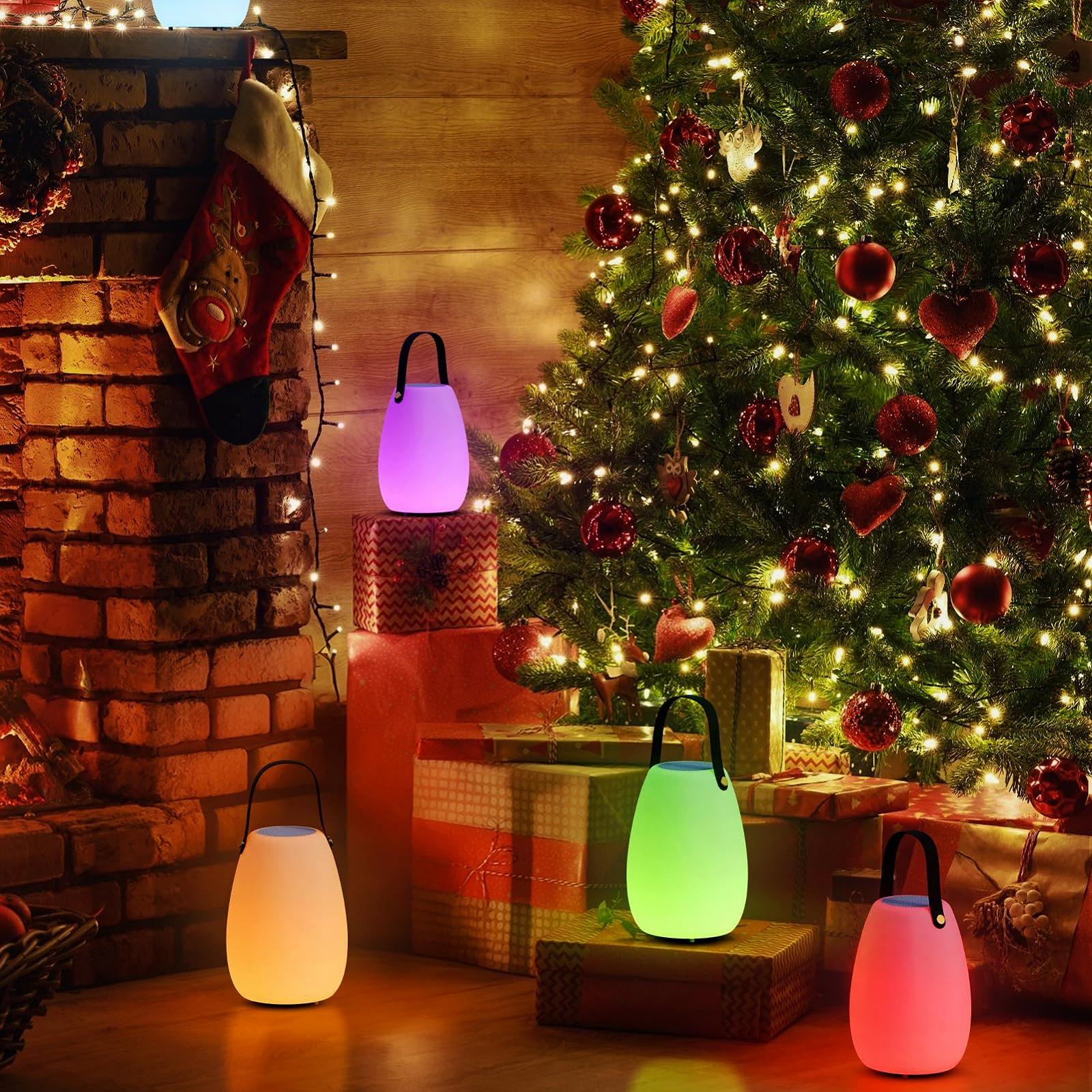 Настольная лампа MALUX Set of 2 уличная с динамиком аккумуляторная RGB LED беспроводная IP44 набор 2 шт., фото №7