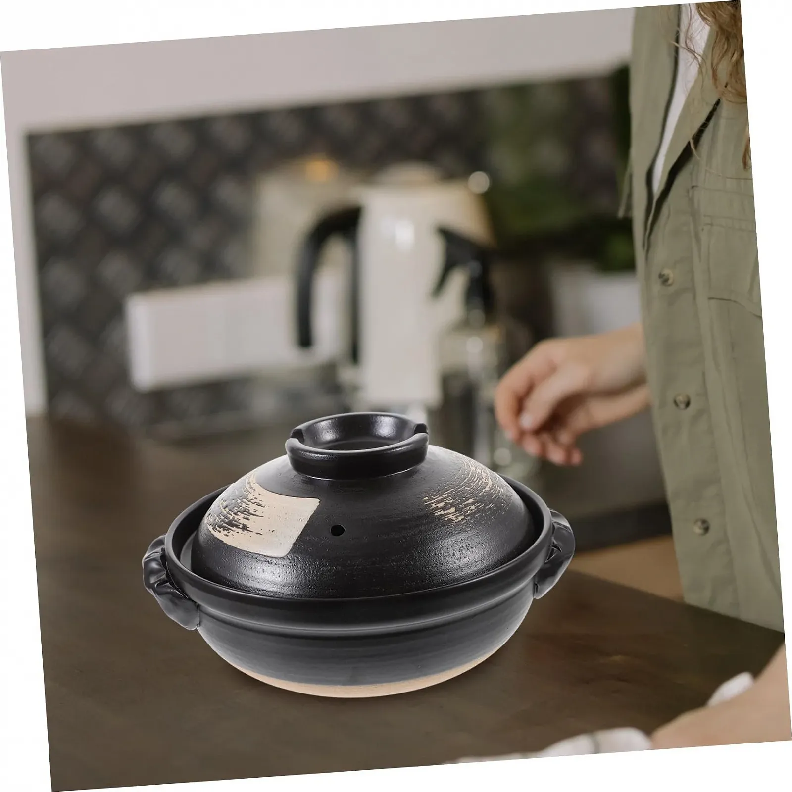 Кастрюля для тушения Garneck керамическая глазурованная кислотостойкая 900 мл, фото №6