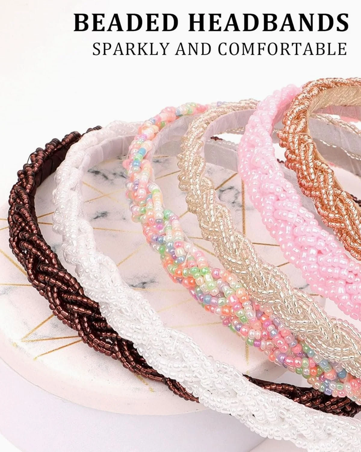 Обруч на голову В'язана з перлами 3 шт, фото №4 Обруч на голову В'язана з перлами 3 шт, фото №4