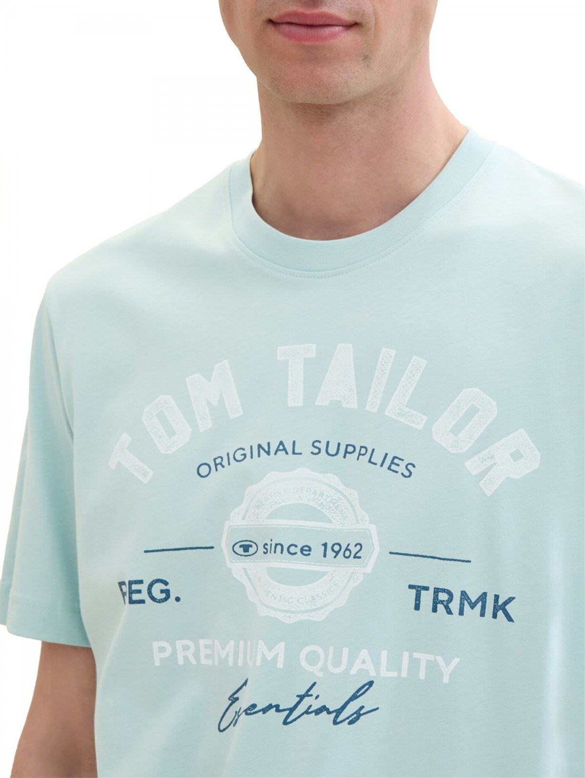 Футболка  LOGO TEE MEN'S  1037735ХХ30463 Tom Tailor Блакитний 2XL, фото №4