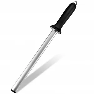 Мусат для ножів 10 дюймів (25,4 см) алмазний з нековзною ручкою для кухні та полювання - Фото 1