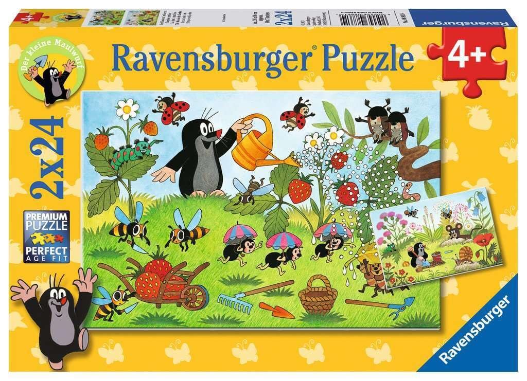 Детский пазл Ravensburger Крот в саду 2 x 24 элемента, фото №1