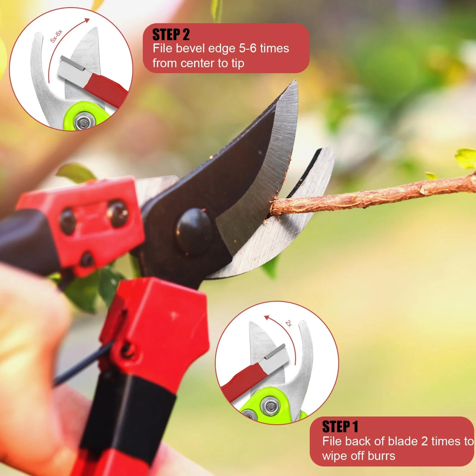 Точилка для садових інструментів вольфрамова сталь 2 шт Чорний та Червоний, фото №4