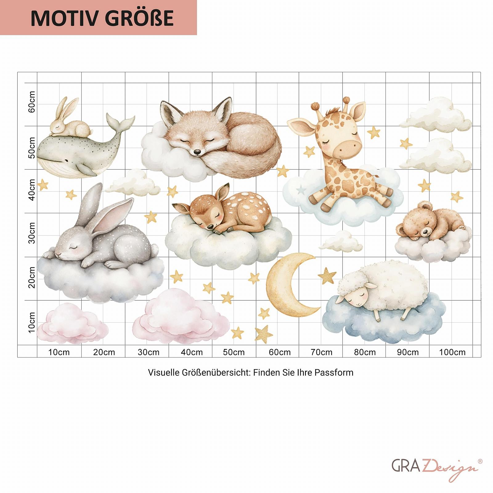 Наклейка на стіну GRAZDesign Sleeping Animals 100 x 57 см, фото №3