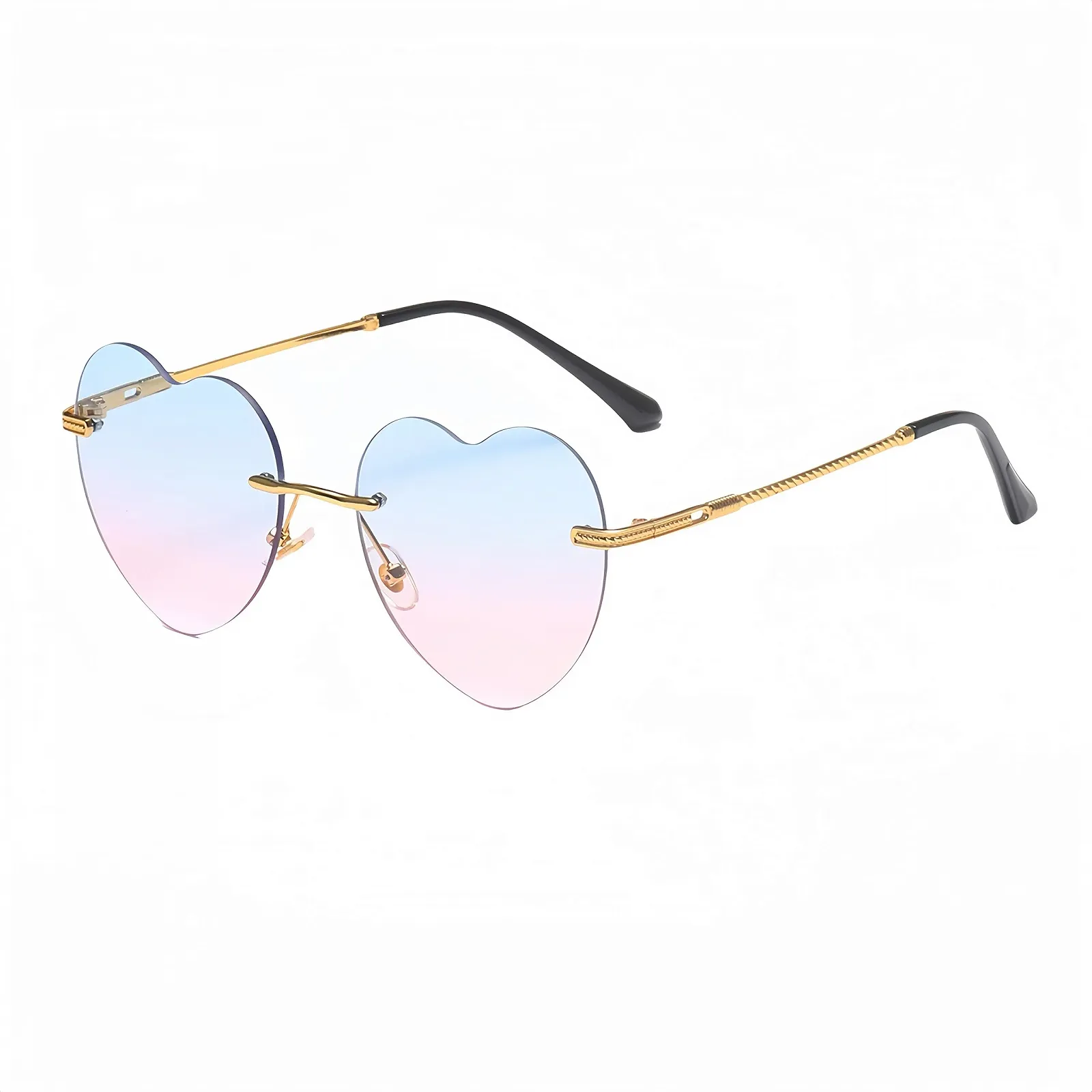 Сонцезахисні окуляри у формі серця без оправи WDZAYXC, мінімалістичні, милі та модні, фото №1