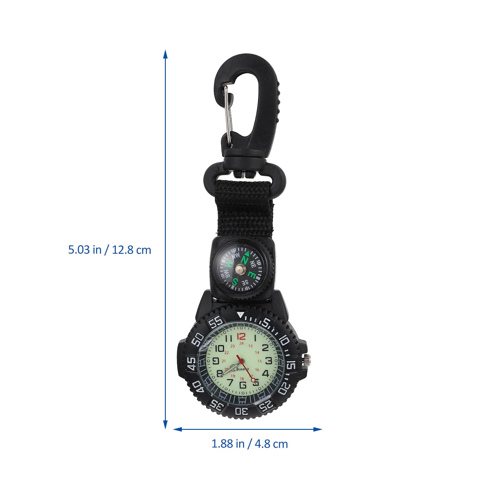 Карманные часы WOFASHPURET Clip Pocket Watch Спортивные походные часы с компасом Черный, фото №7