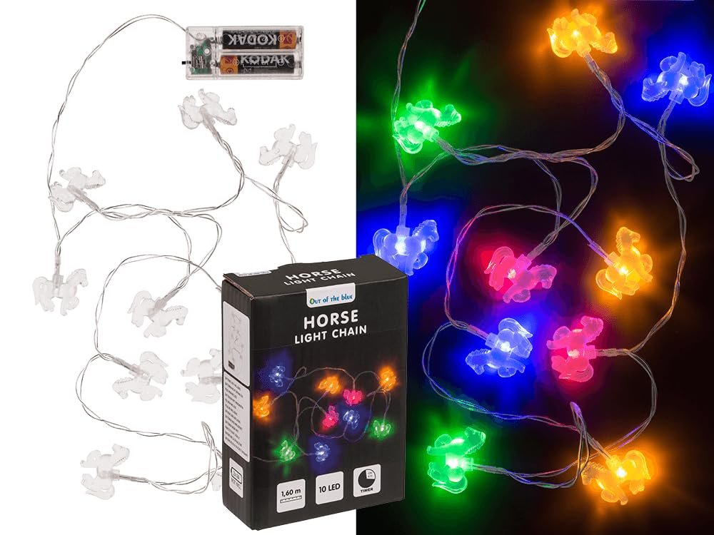 Гирлянда Out of the blue Лошадка 10 LED 1,60 м, питание от 2 батареек AA, в подарочной коробке, фото №1