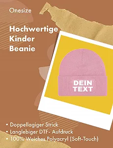 Детская шапка-бини NIMAMA с принтом и возможностью персонализации текстом для девочек - Фото 1