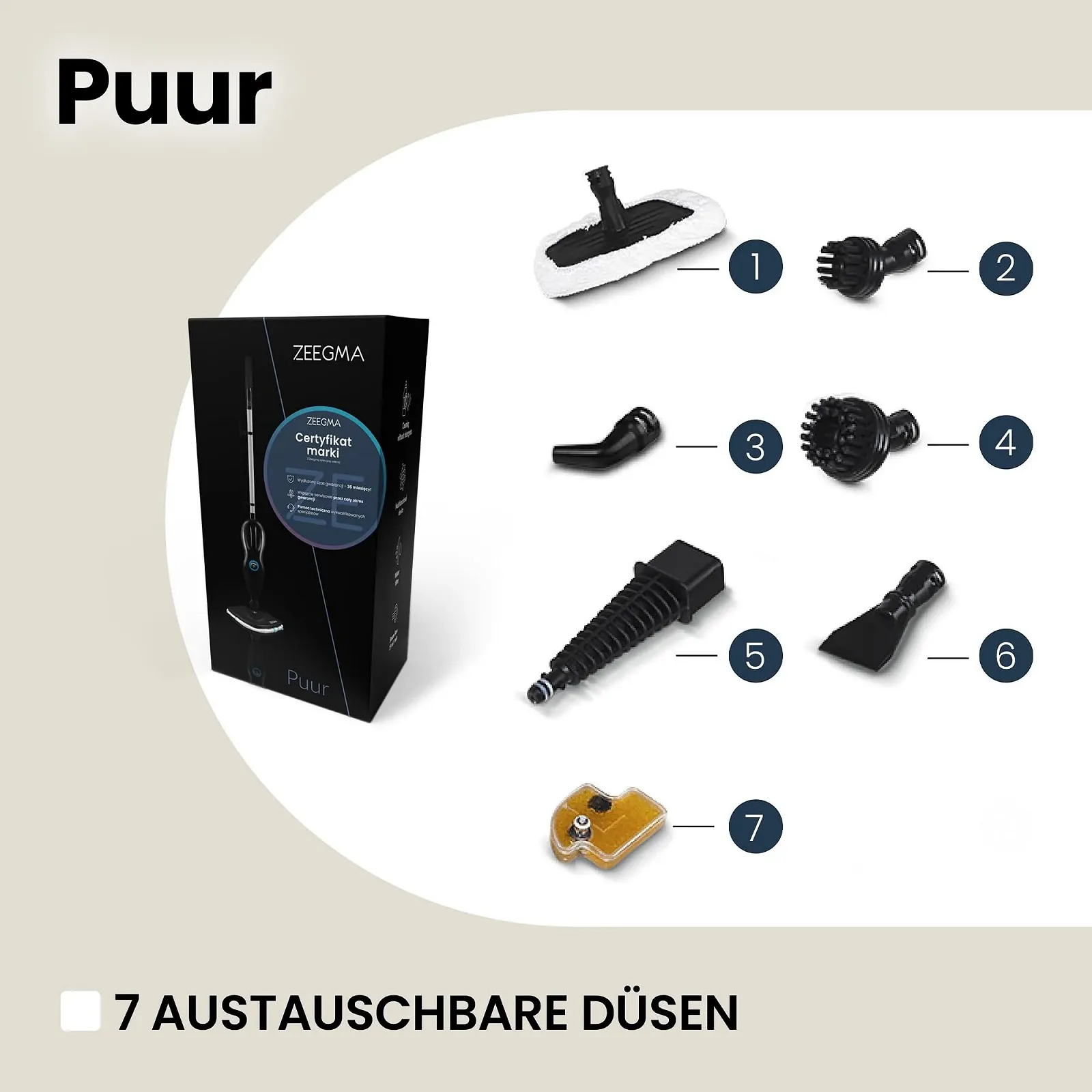Пароочиститель Zeegma PUUR 1500 Вт, фото №8