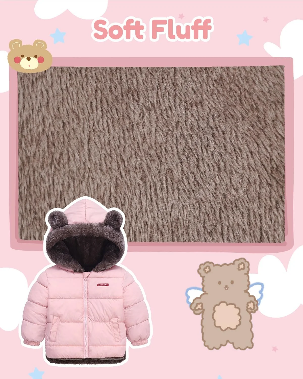 Зимове флісове пальто для малюків, утеплений одяг для дівчаток, фото №4