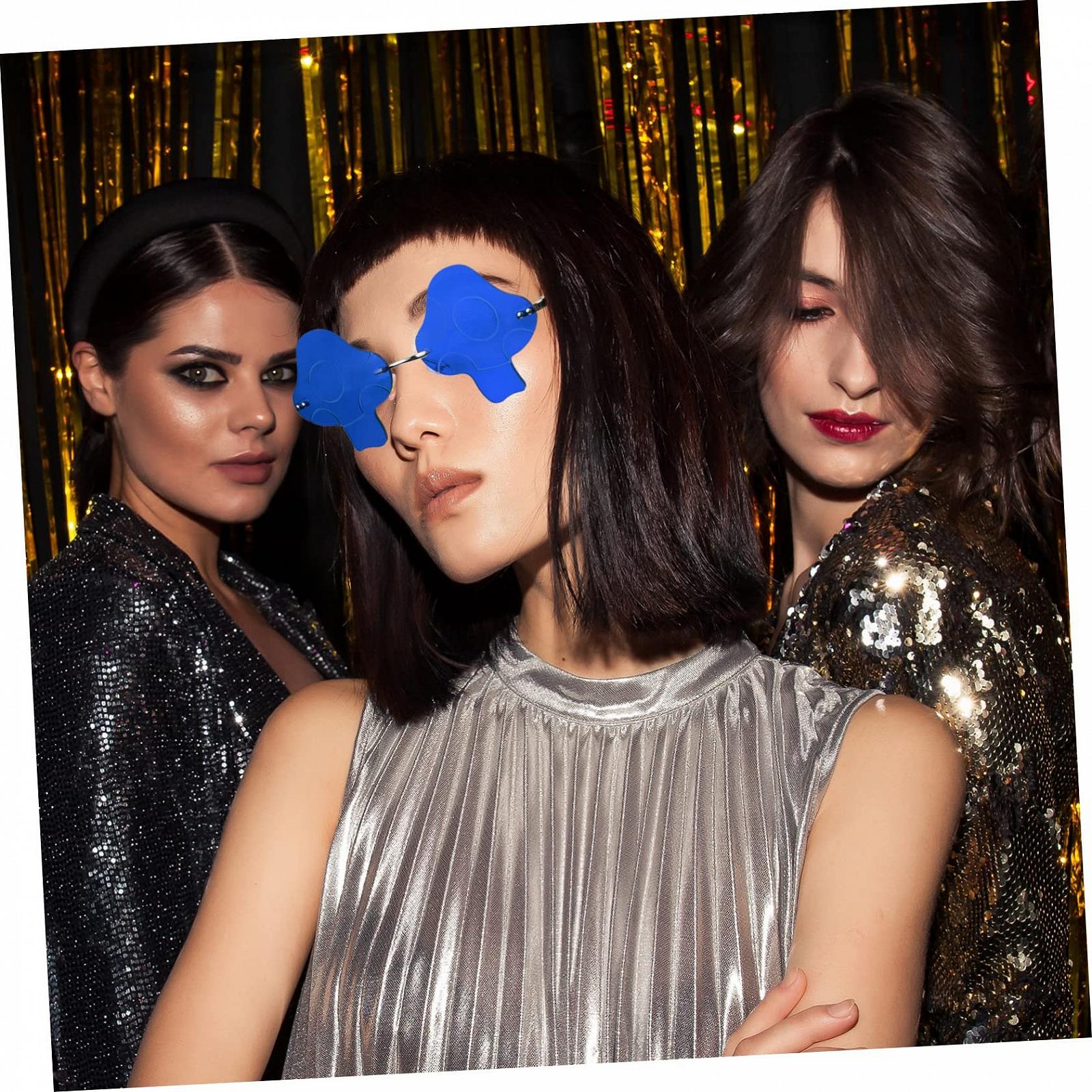 Сонцезахисні окуляри PACKOVE, Набір з 3 шт, Без оправи, Метал, синій, фото №4