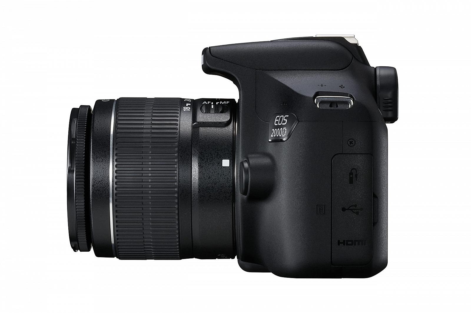 Зеркальная камера Canon EOS 2000D с объективом EF-S 18–55 F3.5-5.6 III (24.1 МП, DIGIC 4+, ЖК-дисплей 7.5 см (3.0 дюйма), Full HD, WiFi, APS-C CMOS-сенсор), черный, фото №3