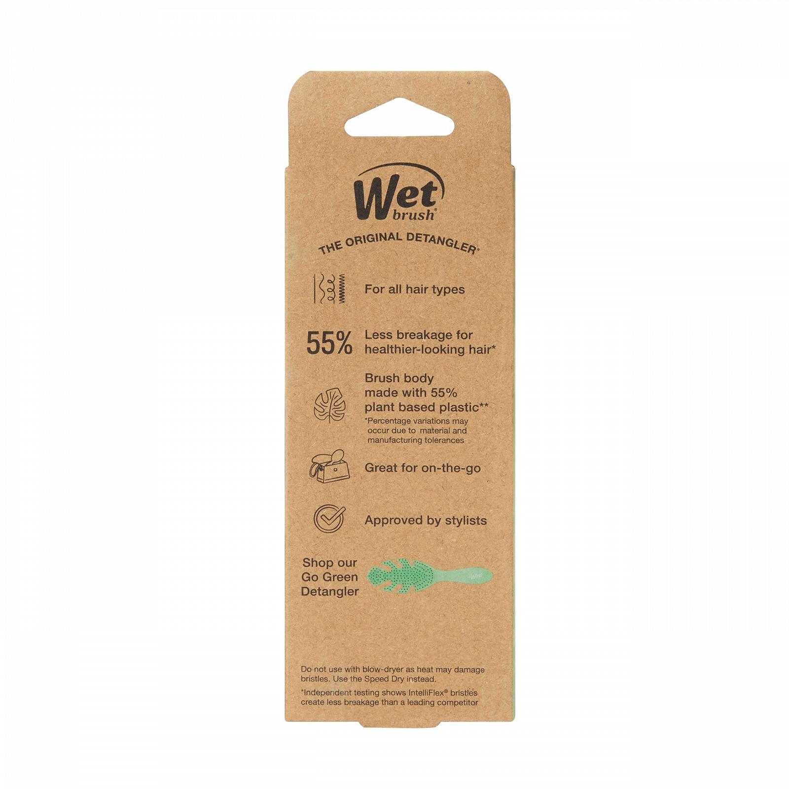 Гребінець Wet Brush Go Green Mini Detangler для волосся, дорожній розмір, ультрам'які щетинки Intelliflex, зелений, фото №12