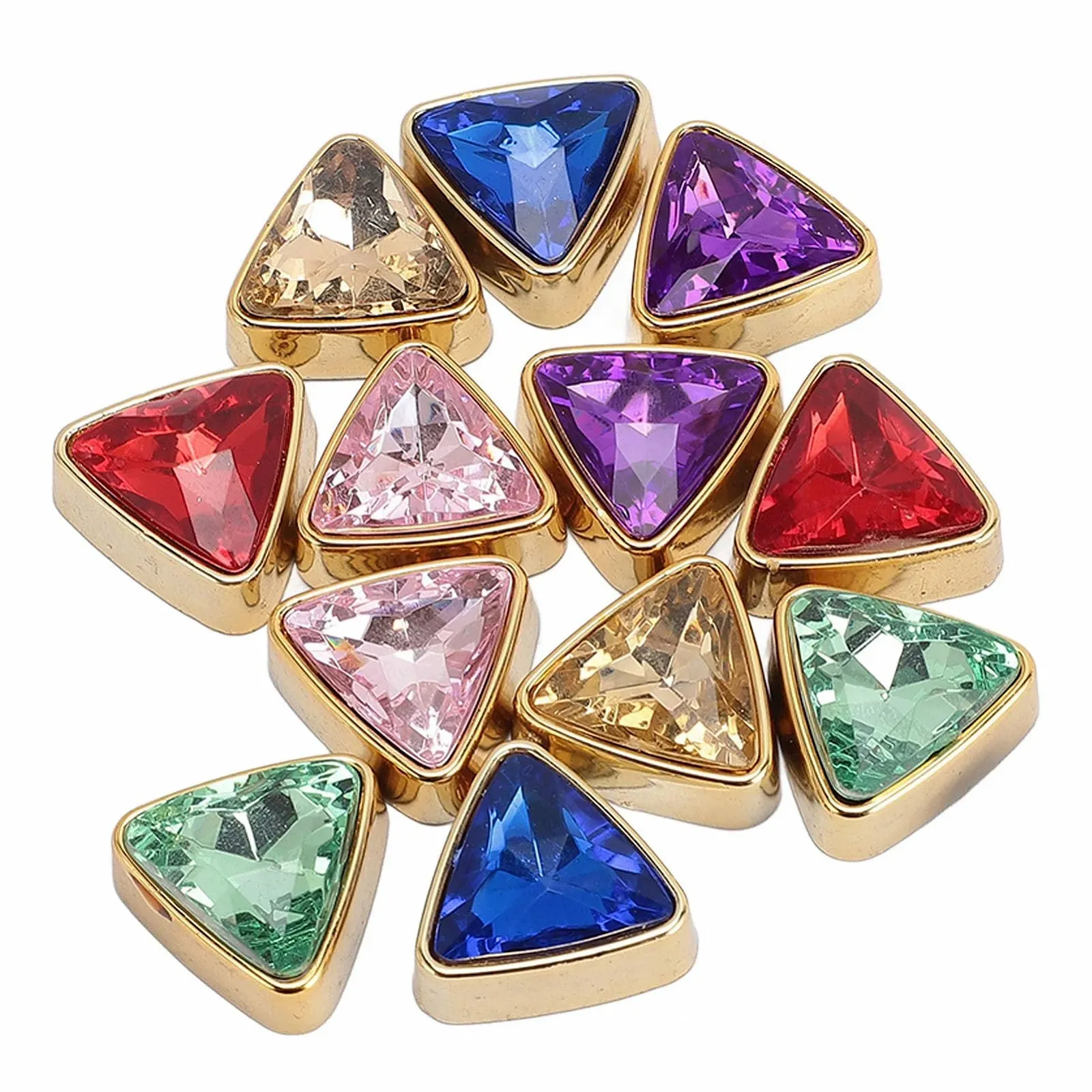 Стрази Трикутні ABS-пластик Різнокольорові, 12 шт., фото №7