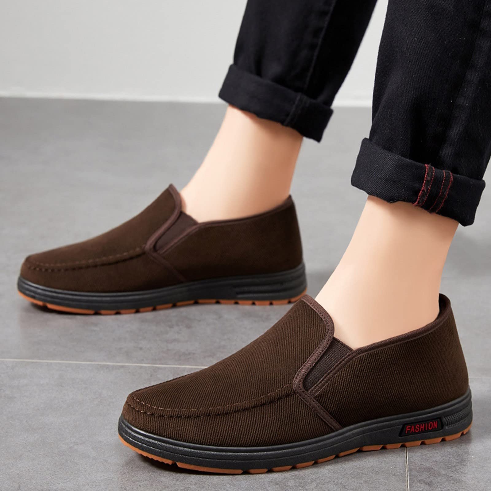 Мужские Кроссовки для Бега Повседневные Низкие Ботинки для Мужчин Canvas Slip On Весенние Летние Ботинки La Trainer Black, фото №2