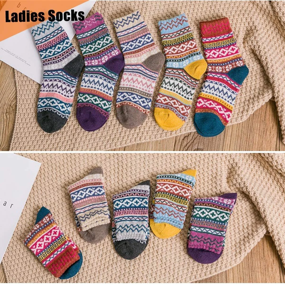 Вовняні шкарпетки AUGOLA, 5 пар, зимові термошкарпетки, розмір 35-41, фото №7 Вовняні шкарпетки AUGOLA, 5 пар, зимові термошкарпетки, розмір 35-41, фото №7