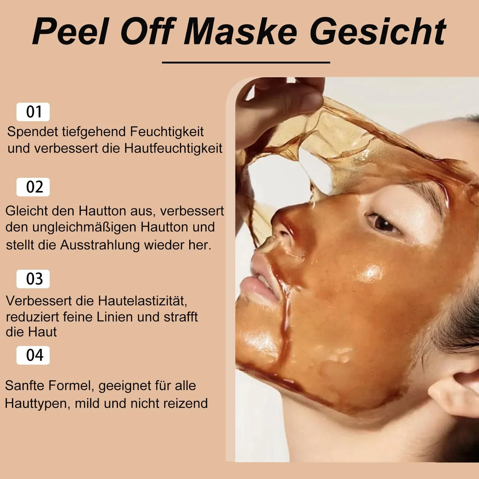 Маска-плівка Soleneva для обличчя для сяючої шкіри, зволоження обличчя, зменшує зморшки, фото №2