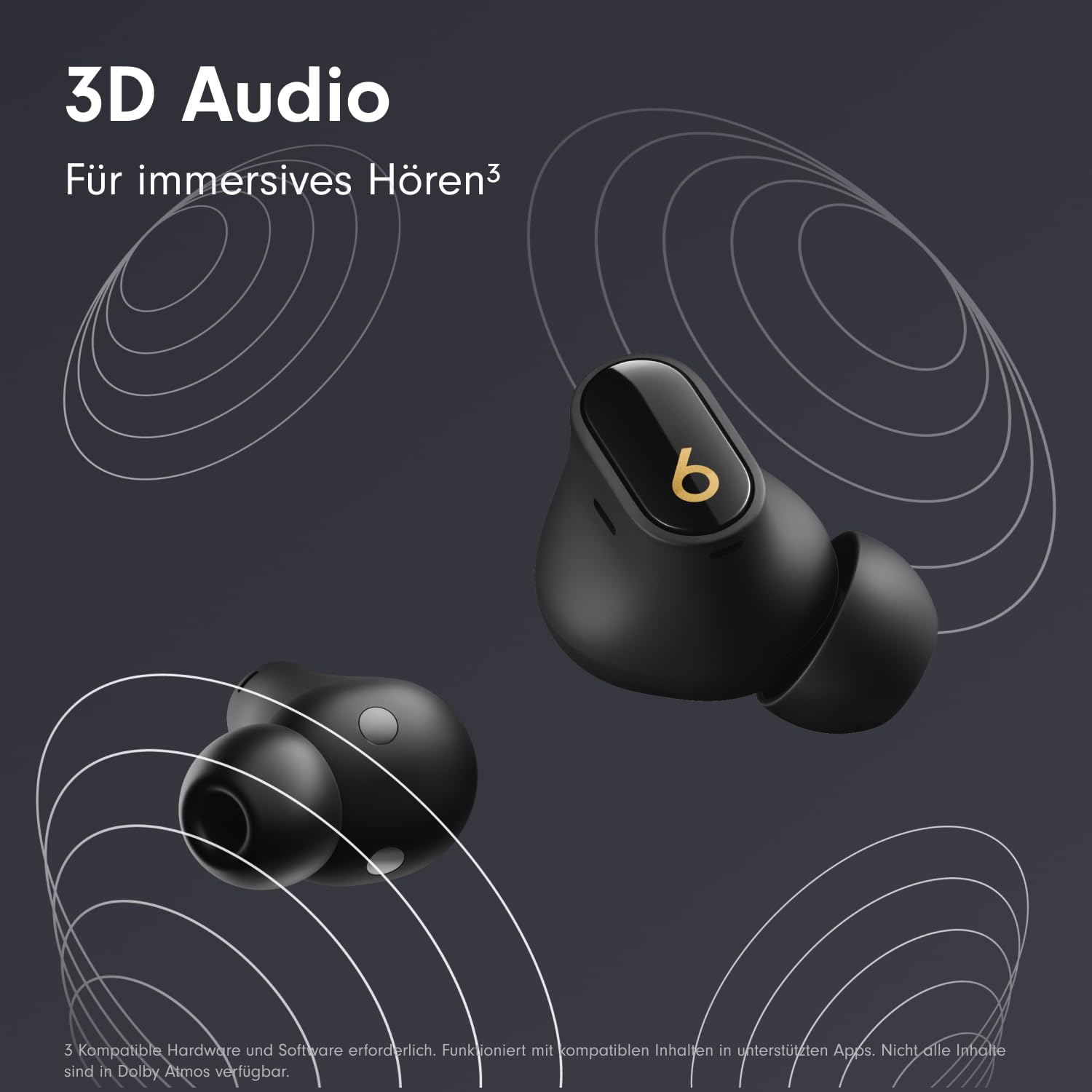 Повністю бездротові Beats Studio Buds + 2023 Вакуумні Чорний Золотий, фото №5