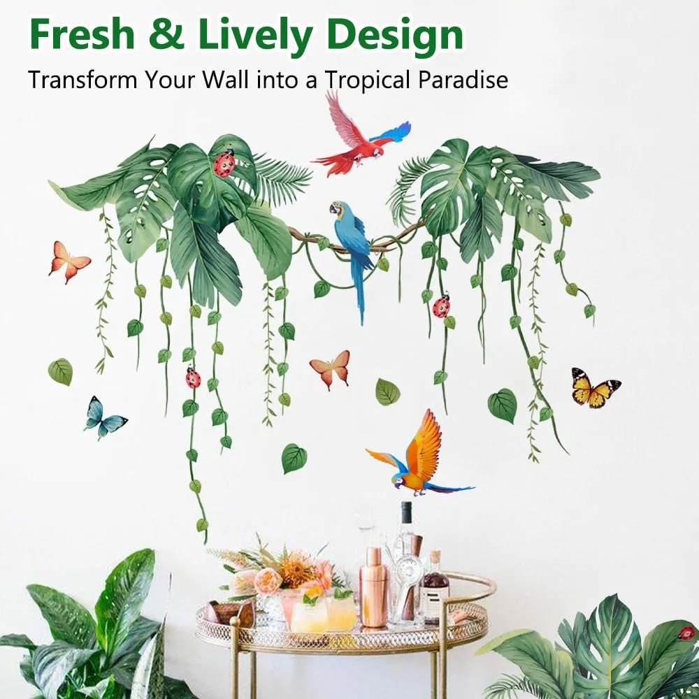 Наклейка на стіну Jungle Tropical Leaves 79 x 90 см, фото №4