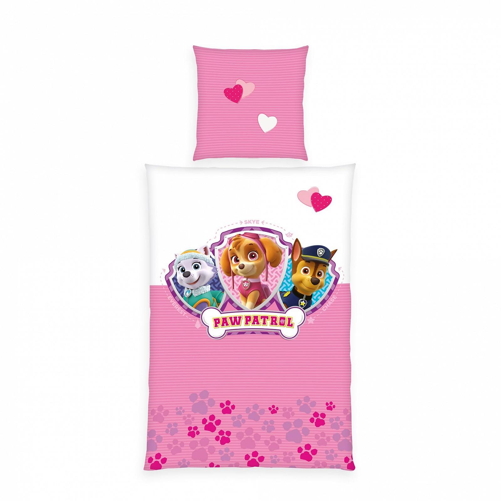 Постільна білизна Herding Paw Patrol, наволочка близько 80 x 80 см, підковдра близько 135 x 200 см, рожевий, фото №1