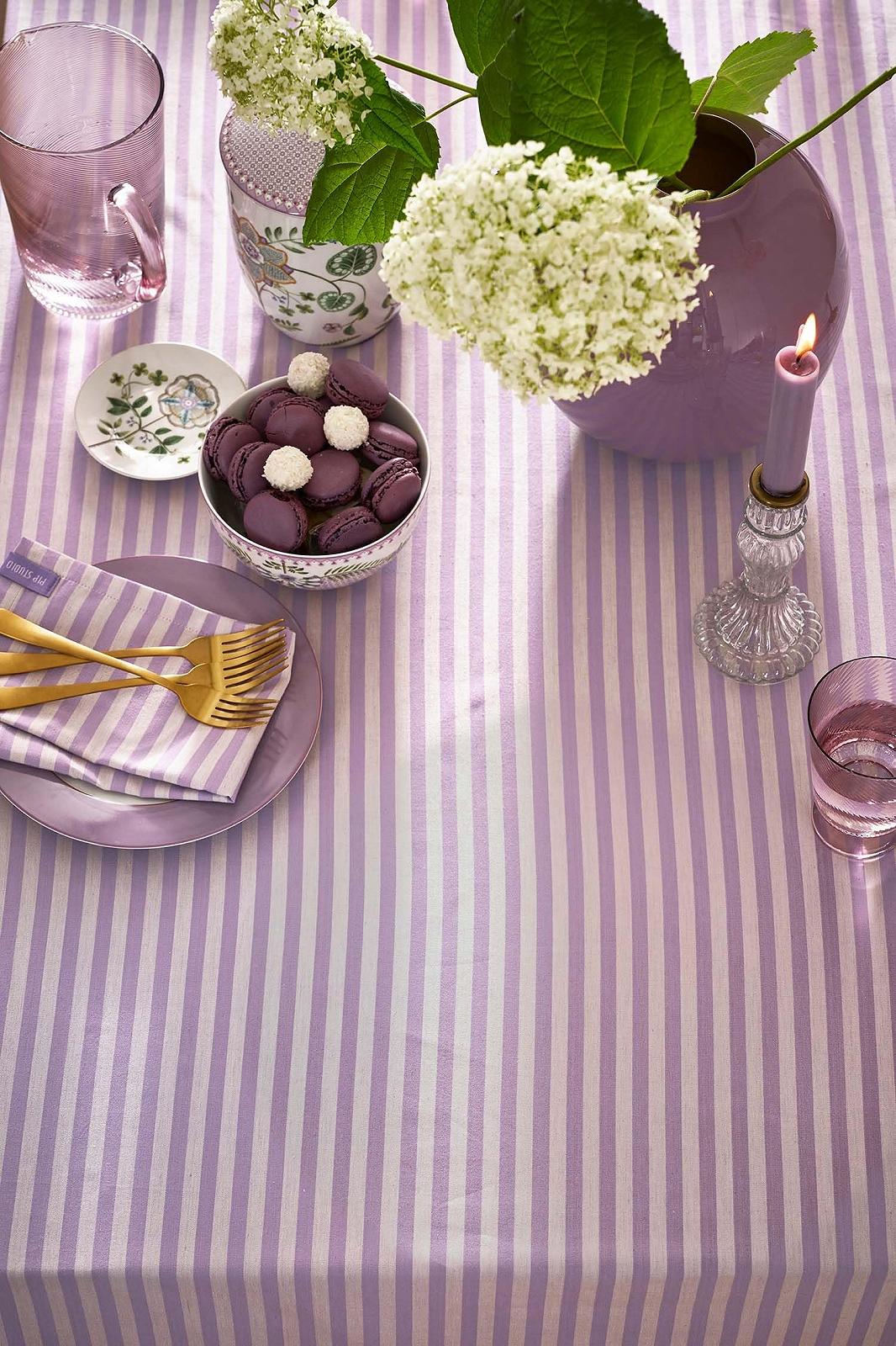Скатертина Pip Studio Stripes 160 x 250 см фіолетова, фото №2