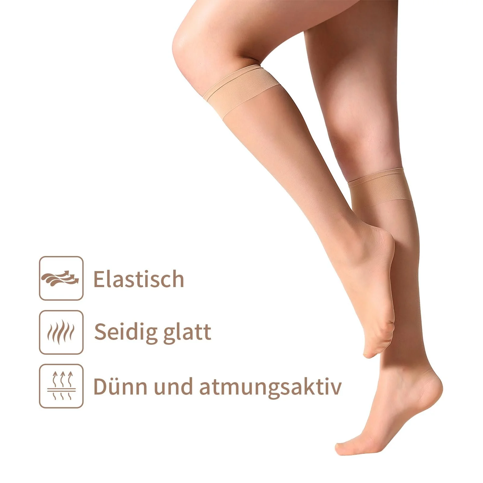 Чулки MANZI 12 пар Женские дышащие ультрамягкие 15 Den Черный Телесный цвет, фото №3