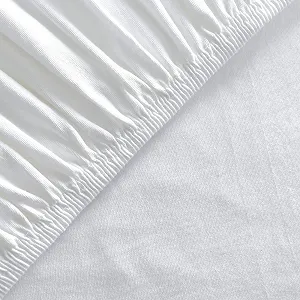 Простыня на резинке leevitex Premium 90 x 200 – 100 x 220 см, основа 40 см, для кровати Box Spring и водяной кровати, 100% хлопок Mako Jersey, 170 г/м², белый synthetic.ua - Фото 1