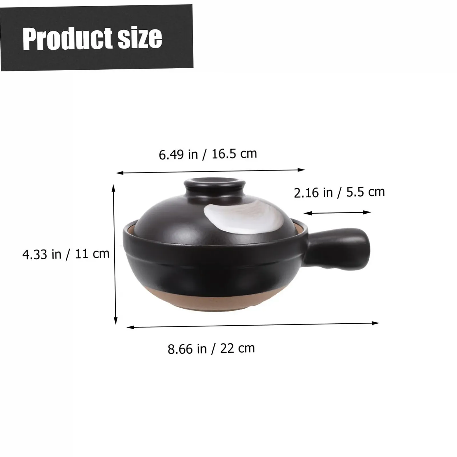 Керамическая кастрюля Garneck С крышкой С одной ручкой Малая Жаростойкая, фото №8