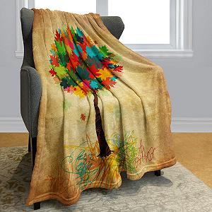 Покривало YISUMEI Фланелева М'яка Флісова Покривало Кольорове Дерево Ретро, 150 x 200 см synthetic.ua - Фото 1