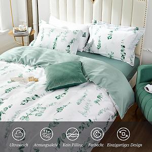 Постельное белье MILDLY Simon, 135 x 200 см, хлопковый сатин, узор с растениями synthetic.ua - Фото 1