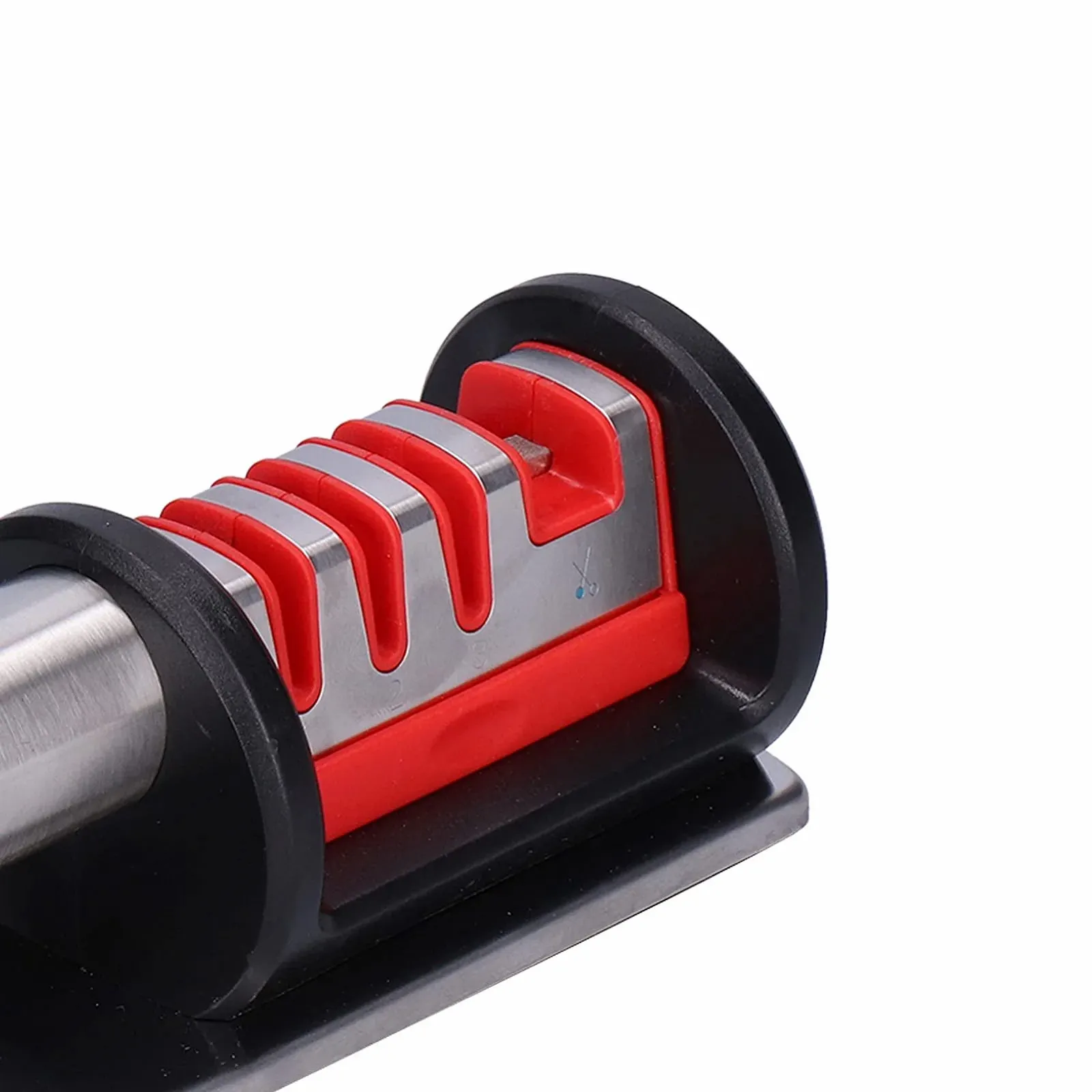 Точило для ножів ручна 4-рівнева багатофункціональна з основою з нержавіючої сталі Black, фото №3