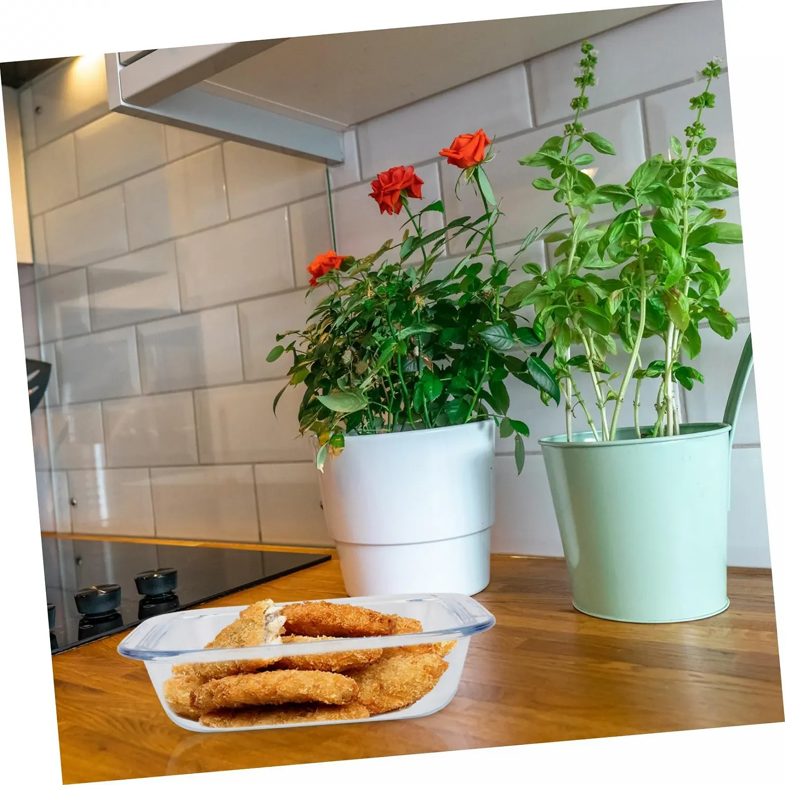 Скляна форма для запікання Ciieeo 1 шт термостійка прямокутна для духовки, мікрохвильової печі та холодильника, фото №6