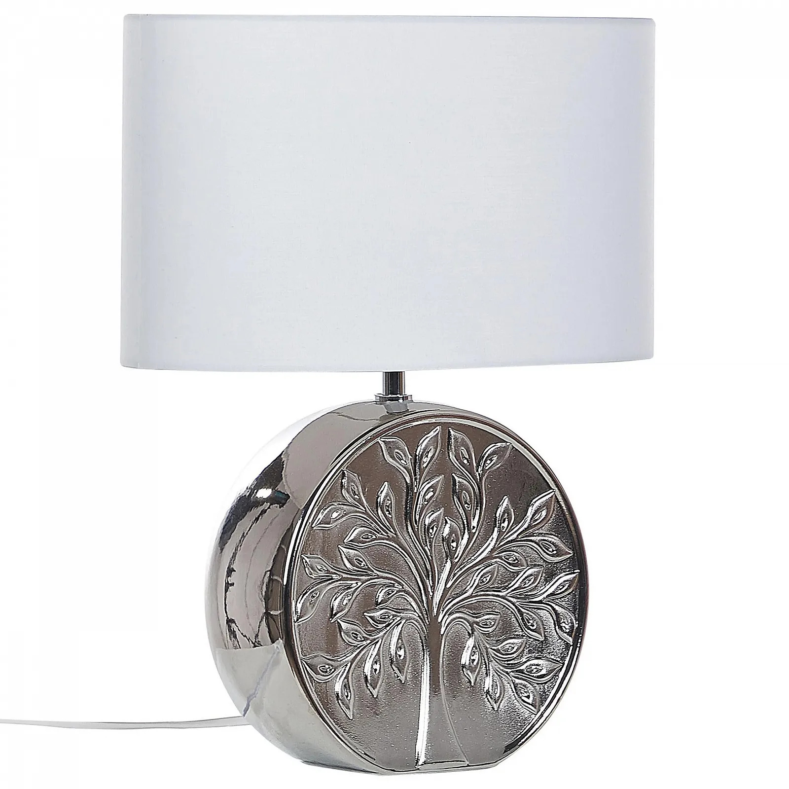 Настільна лампа Beliani Kherlen 49 см керамічна з мотивом дерева срібляста, фото №4