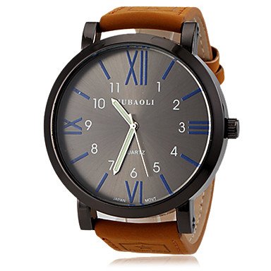 Чоловічий годинник FENKOO Military з римськими цифрами великий циферблат чорний, фото №2